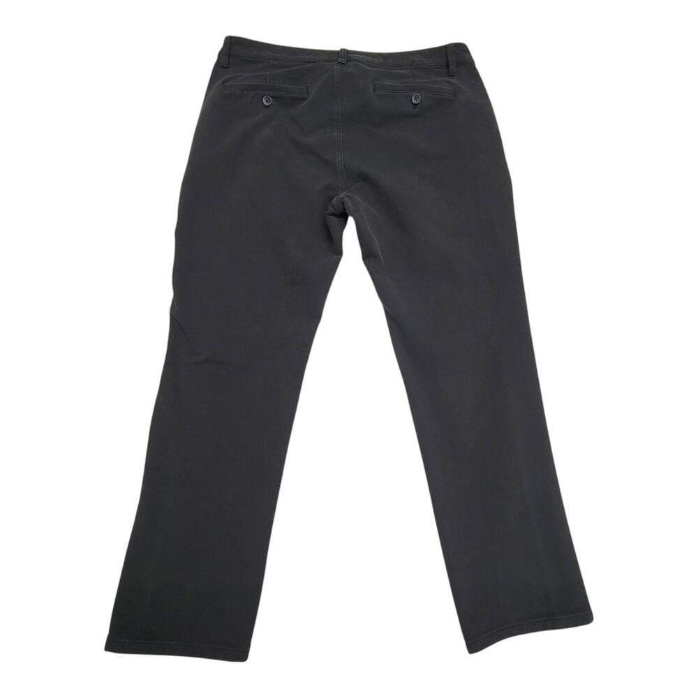 True Classic Mens Size 36x28 Slim Fit Black Chino Pants Stretch Zip Pocket - Picture 8 of 12